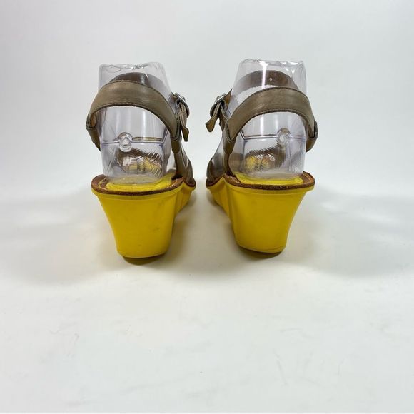 Camper Women's Filippa Gray Leather Open Toe Wedge Sandals Size 7 - Picture 3 of 11